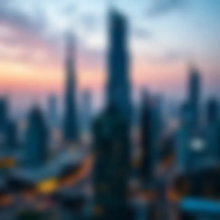 Scenic view of Dubai skyline during holidays