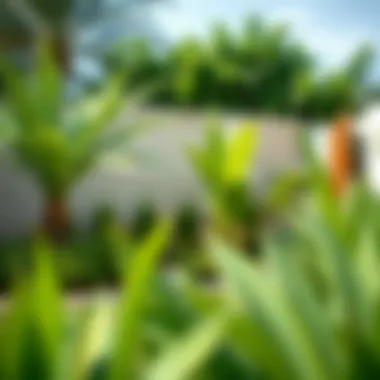 Lush Green Backyard in Dubai Lush green landscape in a Dubai backyard featuring native plants