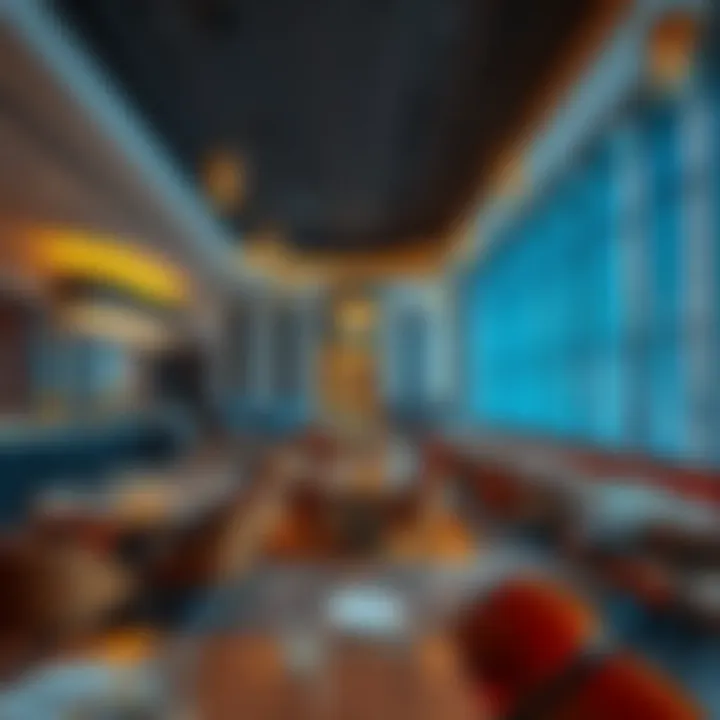 Trendy restaurant interior in DIFC