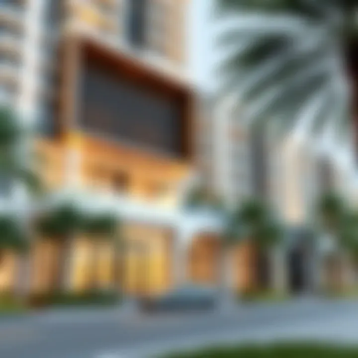 Architectural rendering of Address Boulevard showcasing its modern design