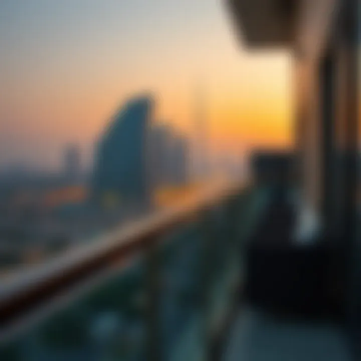 Stunning Views from Affordable Accommodations Scenic view from a budget hotel balcony in Dubai