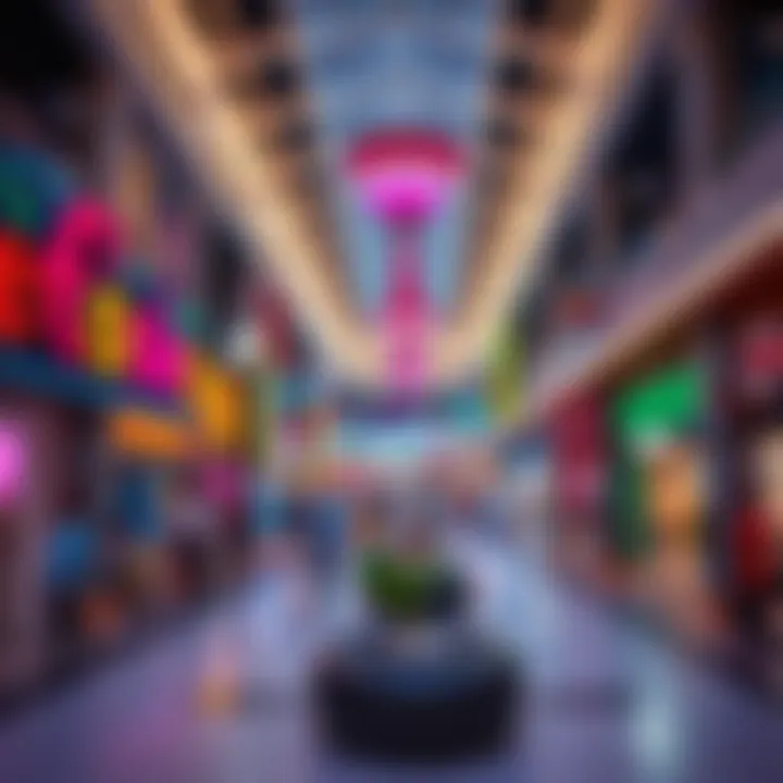 Entertainment zone with recreational activities and attractions