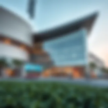 Exterior view of Al Barsha Mall showcasing its modern architecture