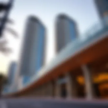 Architectural details highlighting the modern design of Al Futtaim Tower