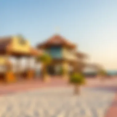 Vibrant beachfront facilities and recreational areas at Al Mamzar Beach, perfect for family outings