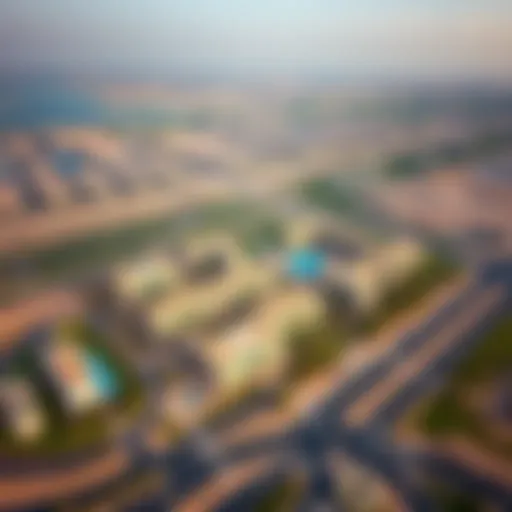 Aerial view of Al Nahda 2 showcasing the residential developments and Carrefour
