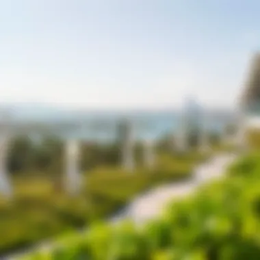 Stunning view of Al Noor Island showcasing lush greenery and artistic installations