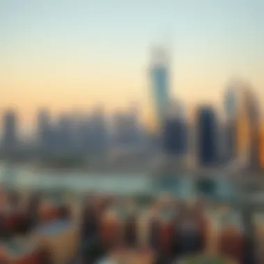 View of Dubai skyline including Al Razooqi Building