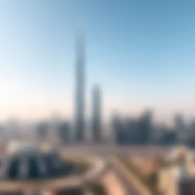 Dubai Skyline Featuring Al Shatha Tower Panoramic skyline view of Dubai including Al Shatha Tower