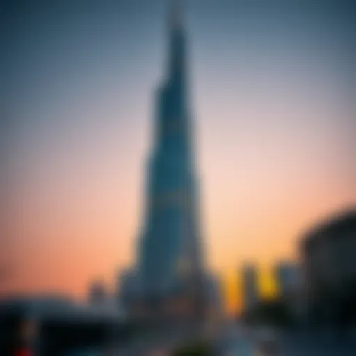 Al Shatha Tower at Sunset Stunning view of Al Shatha Tower against a sunset sky