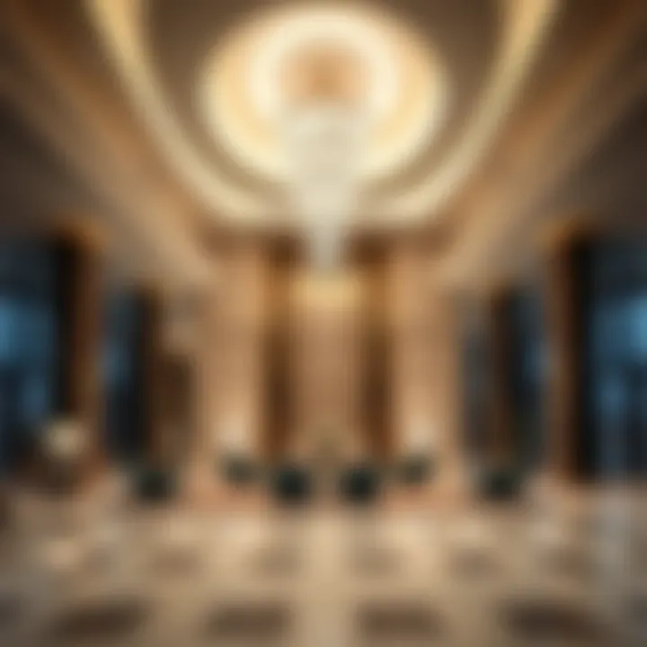 The luxurious lobby of Almas Tower, designed with elegance and sophistication.