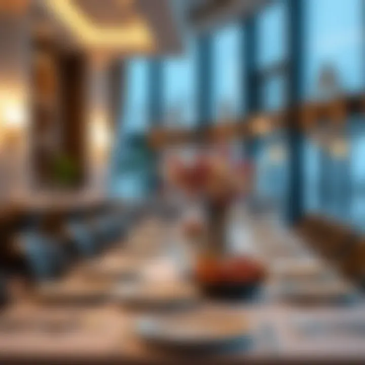 An elegant dining setup at مطعم حياة دبا showcasing exquisite table decor