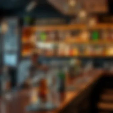 The vibrant bar area with a selection of Russian spirits