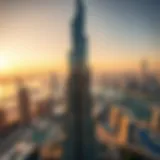 Aerial view showcasing the grandeur of the Burj Khalifa
