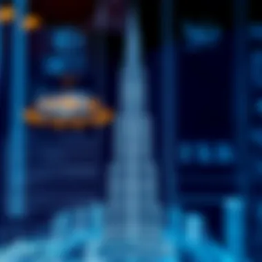 Architectural blueprint revealing the intricate design of Burj Khalifa