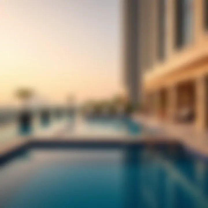 Amenities offered to residents in Burj Khalifa, depicting a luxurious swimming pool