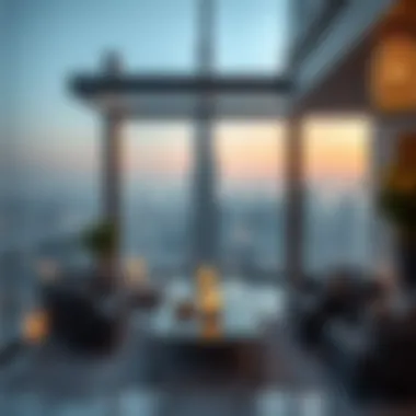 Exclusive rooftop lounge area with stunning views at Burj Khalifa