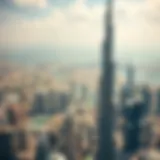 A breathtaking view from the top of Burj Khalifa showcasing Dubai's skyline