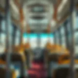 Interior view of a modern bus connecting Abu Dhabi and Dubai