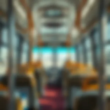 Interior view of a modern bus connecting Abu Dhabi and Dubai