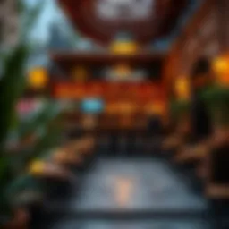 Charming outdoor seating area of a Dubai bar