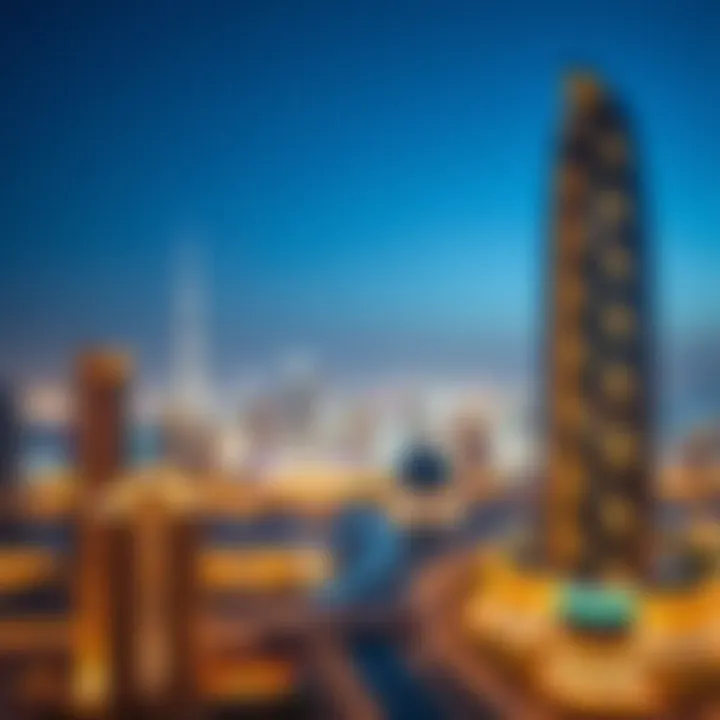 Panoramic view of Dubai skyline featuring Cavalli Tower