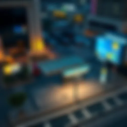 Aerial view of the City Center Metro Bus Stop showcasing its strategic location.