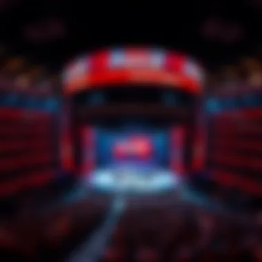 Stage setup at Coca-Cola Arena during a major concert event