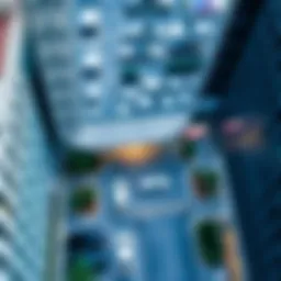 Aerial view of Dubai Marina Mall parking area