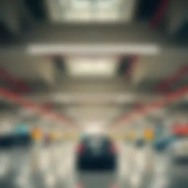 Interior of the parking structure at Dubai Marina Mall