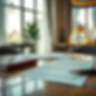 Key documents for UAE residency applications laid out on a table