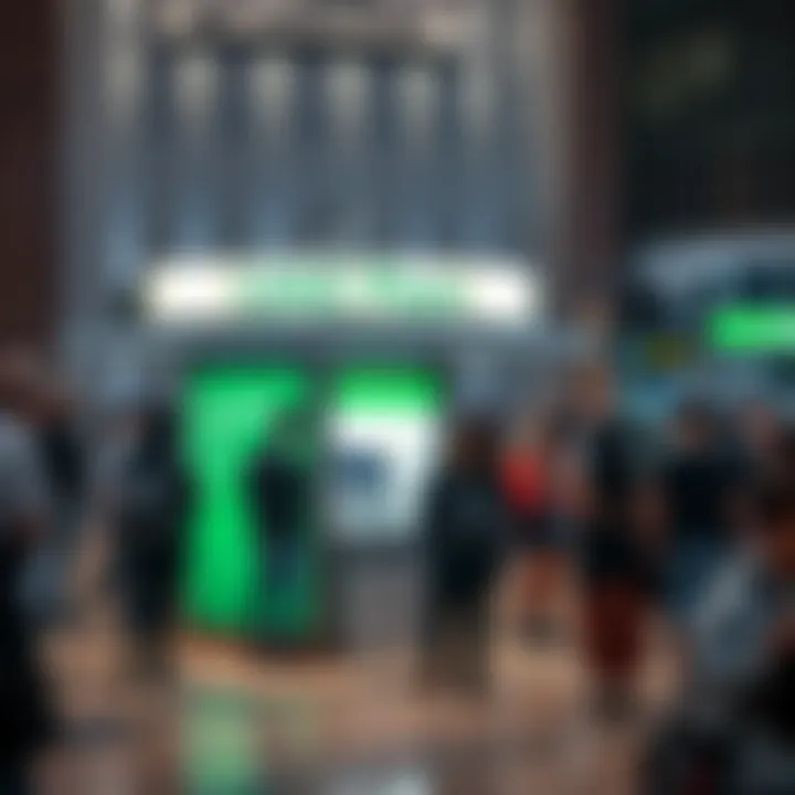 Crowd near a UAE Pass kiosk