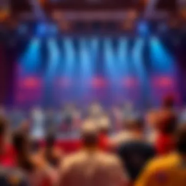 Cultural Performances Showcase A diverse array of traditional cultural performances taking place on a grand stage