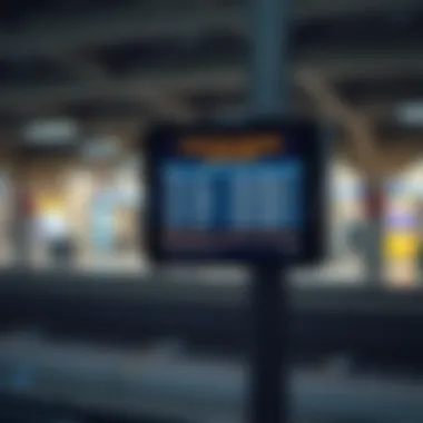 Digital schedule display at a Metro station