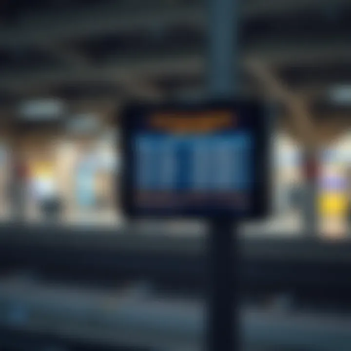 Digital schedule display at a Metro station