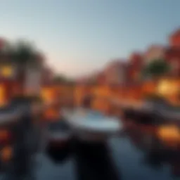 Scenic view of Water Town's tranquil waterways