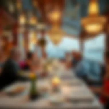 Guests enjoying a lavish dining experience aboard the dhow