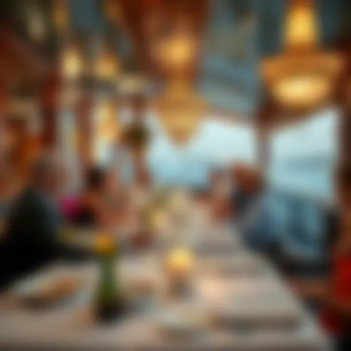 Guests enjoying a lavish dining experience aboard the dhow