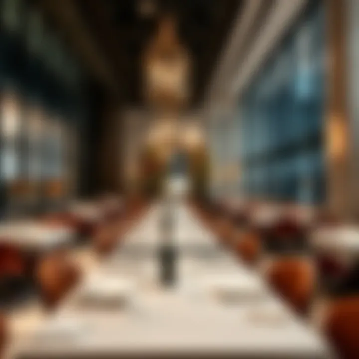 Elegant interior of a fine dining restaurant in Discovery Gardens