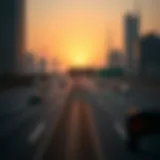 Dubai highway with clear signage