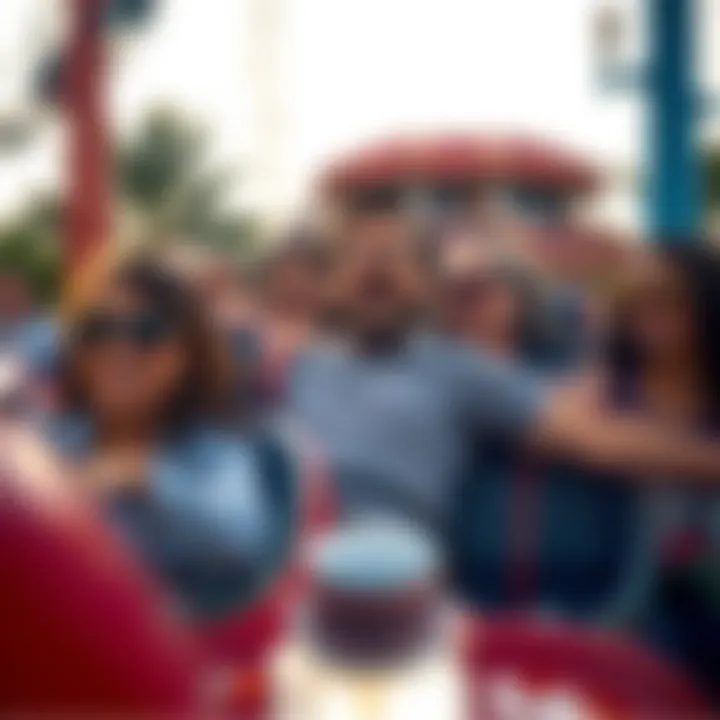 Excitement at the Theme Parks Visitors enjoying thrilling rides at one of the theme parks