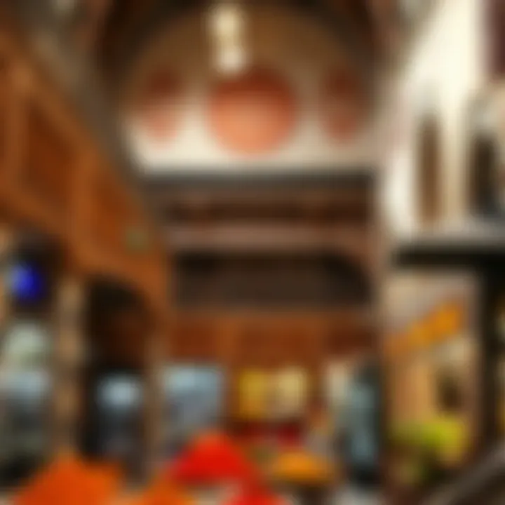 Architectural details of the Spice Souk with traditional design elements
