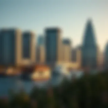Stunning skyline of Dubai Wharf showcasing contemporary architecture