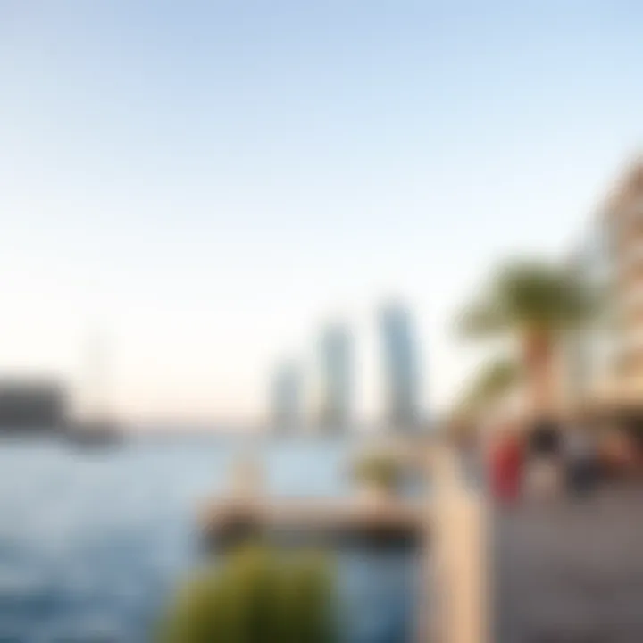 Vibrant waterfront lifestyle at Dubai Wharf with leisure activities