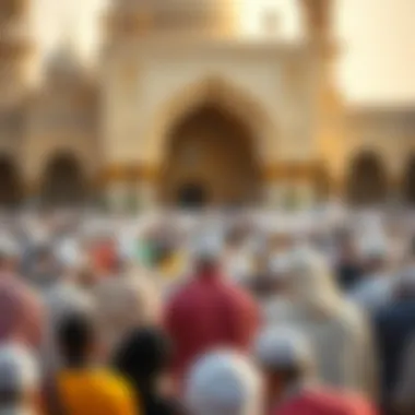 Community gathering for Eid prayers