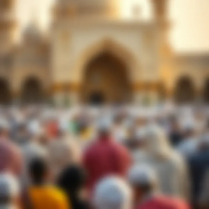 Community gathering for Eid prayers