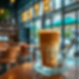 Artisan coffee drink served in a modern café setting