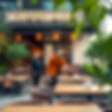 Vibrant Outdoor Café Setting Vibrant outdoor seating area of a popular Dubai coffee spot