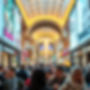 Crowd at Emirates Mall during peak shopping hours