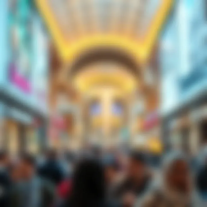 Crowd at Emirates Mall during peak shopping hours